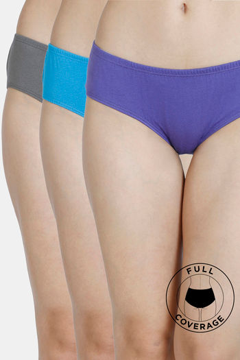 Buy Zivame Low Rise Full Coverage Hipster Panty (Pack of 3)  - Assorted